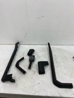 2022-2024 Ford Expedition Red Dashboard Trim Cover Moulding Set with Red Stitching and Push Start Button - Front (Used OEM)