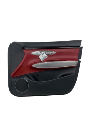 2022-2025 Genesis GV70 Red Door Interior Trim Panel with Leather and Aluminum Trim - Front, Right (Passenger) (Used OEM)