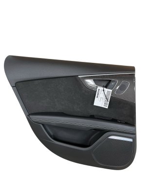 2013-2018 Audi S7 Black Door Interior Trim Panel with Alcantara - Rear, Left (Driver) (Used OEM)