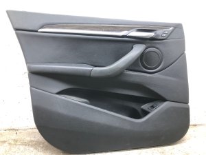 2018-2023 BMW X2 Black Door Interior Trim Panel with Wood Grain - Front, Left (Driver) (Used OEM)