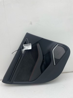2017-2020 Audi A3 Black Door Interior Trim Panel with Contrast Stitching - Rear, Left (Driver) (Used OEM)