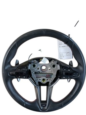 2024-2025 Hyundai Elantra Black Leather N-Line Steering Wheel Assembly with Controls and Paddle Shifters (Used OEM)