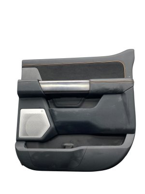 2021-2023 Ford F-150 Black Door Interior Trim Panel with Wood Grain - Rear, Right (Passenger) (Used OEM)