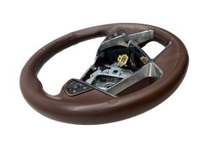2011-2012 Fisker Karma Brown Leather Wrapped Steering Wheel with Controls (Used OEM)