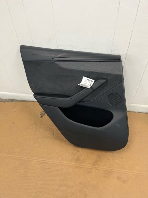  Tesla Model y Black Door Interior Trim Panel - Rear, Left (Driver) (Used OEM)