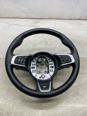 2019-2020 Jaguar F-Pace Red Leather Heated Steering Wheel with Audio Controls (Used OEM)