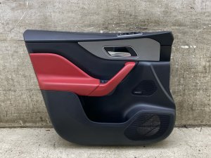 2019-2020 Jaguar F-Pace Red Door Interior Trim Panel with Meridian Audio and Mesh Aluminum Trim - Front, Left (Driver) (Used OEM)