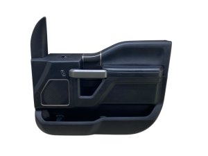2015-2020 Ford F-150 Black Door Interior Trim Panel with Carbon Fiber Trim - Front, Right (Passenger) (Used OEM)
