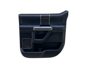 2017-2020 Ford F-150 Black Door Interior Trim Panel with Carbon Fiber Trim - Rear, Right (Passenger) (Used OEM)