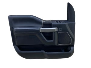 2018-2020 Ford F-150 Black Door Interior Trim Panel with Carbon Fiber Trim - Front, Left (Driver) (Used OEM)