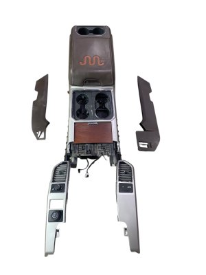 2020-2022 Ford F-550 Super Duty Java (Brown) Sliding Storage Tray Trim with Wireless Charger - Front (Used OEM)
