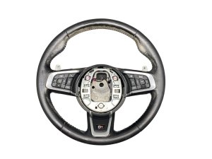 2016-2020 Jaguar XE Ebony (Black) Heated Leather Steering Wheel - Front (Used OEM)