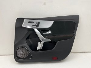 2019-2025 Mercedes-Benz A220 Black Door Interior Trim Panel with Red Stitching - Front, Right (Passenger) (Used OEM)