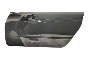 2005-2012 Porsche Boxster Black Door Interior Trim Panel with Leather and Carpet - Front, Right (Passenger) (Used OEM)