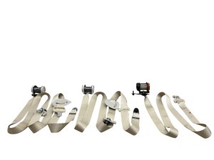 2011-2013 INFINITI QX56 Tan 3rd Row Seat Belt Retractor Set - Rear, Left (Driver) (Used OEM)