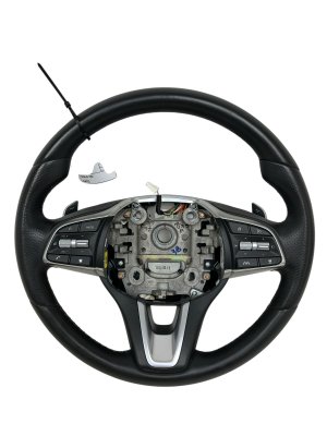 2022-2023 Genesis G70 Black Heated Leather Steering Wheel with Controls and Paddle Shifters (Used OEM)