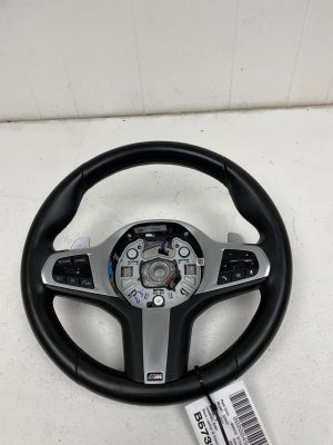2023-2024 BMW M2 Black Leather Steering Wheel Assembly with Controls and Paddle Shifters (Used OEM)