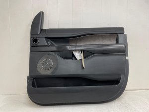 2018-2021 Ford Expedition Black Door Interior Trim Panel with Wood Grain - Front, Right (Passenger) (Used OEM)