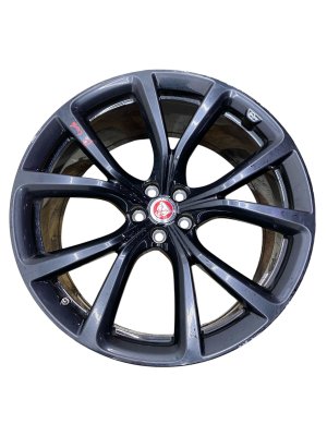 2020-2021 Jaguar F-Pace Black 22x9 5 V-Spoke Machined Black Alloy Front Wheel (Used OEM)