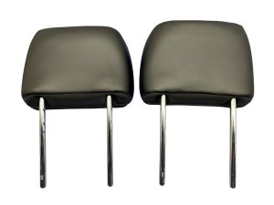 2017-2019 Ford F-550 Super Duty Black Leather Seat Headrest Set - Front, Right (Passenger) (Used OEM)