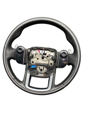 2013-2022 Land Rover Range Rover Ebony (Black) Windsor Leather Steering Wheel without Heat - Front (Used OEM)