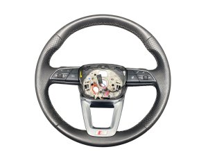 2021-2025 Audi SQ5 Black Heated Steering Wheel with Active Lane Assist - Front (Used OEM)