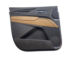 2021-2024 GMC Yukon XL Black Door Interior Trim Panel with Wood Trim - Rear, Left (Driver) (Used OEM)