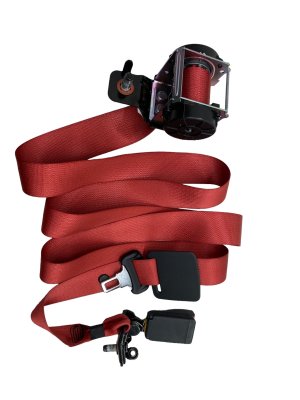 2019-2023 Genesis G70 Red Center Seat Belt Assembly with Buckle - Rear, Left (Driver) (Used OEM)