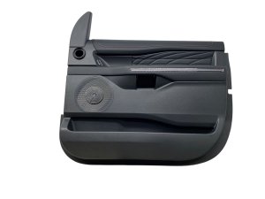 2022-2024 Ford Expedition Black Onyx Door Interior Trim Panel with Quilted Leather - Front, Right (Passenger) (Used OEM)