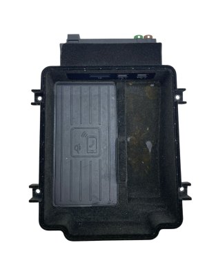 2017-2024 Audi Q7 Center Console Storage and Wireless Phone Charger Module with SD Card and Dual USB Port Hub (Used OEM)