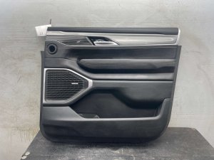 2022-2025 Jeep Wagoneer Black Leather Door Interior Trim Panel with Courtesy Lamp - Front, Right (Passenger) (Used OEM)