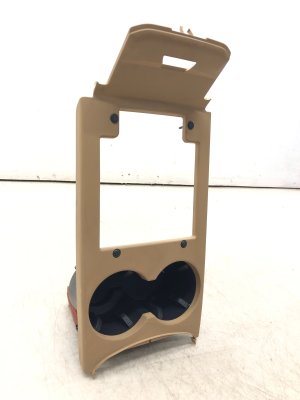 2014-2017 Audi SQ5 Beige Center Console Cup Holder and Trim Plate Assembly (Used OEM)