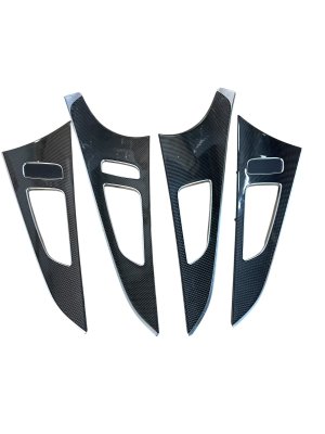 2012-2018 Audi A6 Carbon Fiber Door Trim Molding Panel Set - Front (Used OEM)