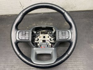 2022-2024 Ford F-150 Lightning Black Leather Steering Wheel with Adaptive Cruise and Memory - Front (Used OEM)