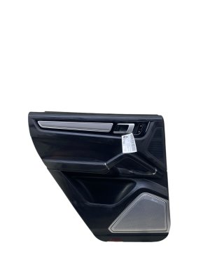 2019-2023 Porsche Cayenne Black Door Interior Trim Panel with Ambient Light and Burmester Audio - Rear, Left (Driver) (Used OEM)