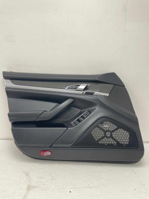 2014-2016 Porsche Panamera Black Door Interior Trim Panel - Front, Left (Driver) (Used OEM)