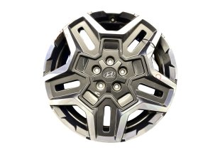 2021-2023 Hyundai Santa Fe Black 19x7.5 5-Slotted Spoke Machined Gray Alloy Wheel (Used OEM)