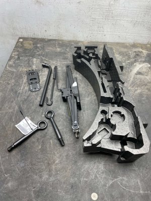 2017-2023 Jaguar F-Pace Emergency Spare Tire Jack Tool Kit Assembly with Foam Carrier (Used OEM)
