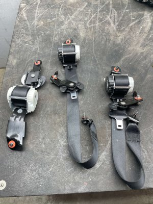 2020-2025 Kia Telluride Black 3rd Row Seat Belt Retractor Set - Rear, Left (Driver) (Used OEM)