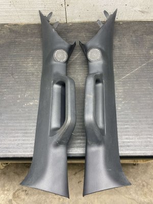 2022-2024 Ford F-150 Lightning Black Windshield A-Pillar Trim Cover Panel Set - Front (Used OEM)
