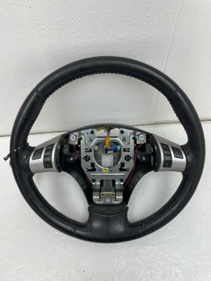 2006-2010 Pontiac Solstice Black Leather Steering Wheel with Controls - Front (Used OEM)