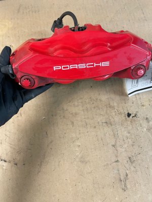 2010-2016 Porsche Panamera Red Disc Brake Caliper - Rear, Left (Driver) (Used OEM)