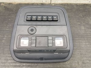 2021-2025 Ford Bronco Black Overhead Console with Dome Light and Upfitter Switches - Front (Used OEM)