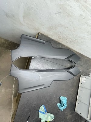 2020-2026 Audi Q7 Black Center Console Trim Cover Panel Set - Front (Used OEM)