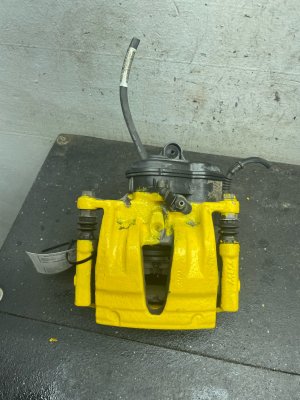 2017-2025 Audi Q7 Yellow Disc Brake Caliper with Electric Parking Brake Actuator - Rear, Left (Driver) (Used OEM)
