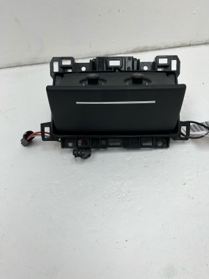 2019-2025 Audi A8 Center Console 12V Charging Port Lid and Compartment - Rear (Used OEM)