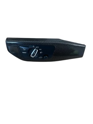 2017-2024 Audi A5 Dashboard Headlight Control Switch with Carbon Finish Bezel Trim - Front (Used OEM)