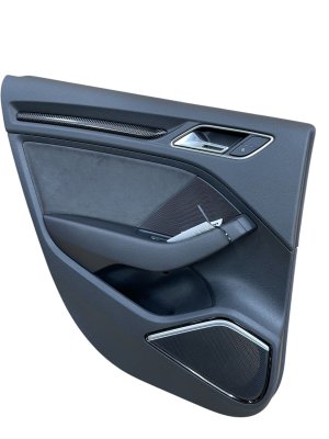2017-2020 Audi A3 Black Door Interior Trim Panel - Rear, Left (Driver) (Used OEM)