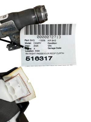 2025-2026 Toyota Camry Roof Curtain Air Bag (Used OEM)