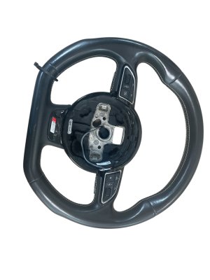 2016-2018 Audi A6 Black Leather Steering Wheel Assembly with Controls (Used OEM)